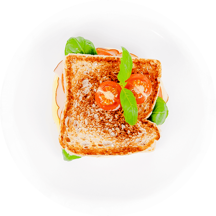 Toast cu șuncă, cașcaval și roșie