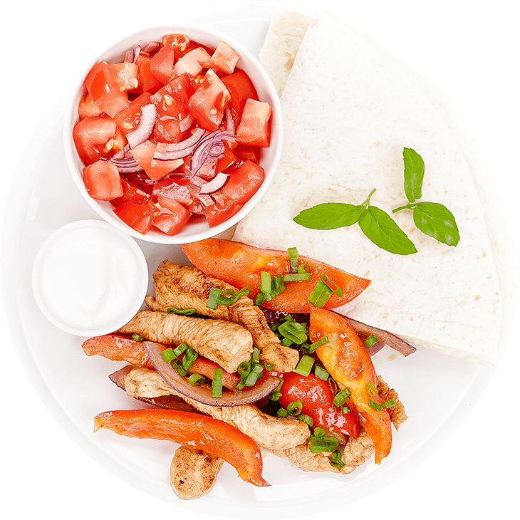 Fajitas cu carne de curcan