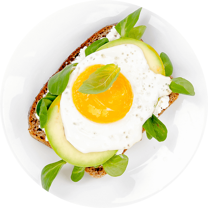 Sandwich with goat's cheese and fried egg