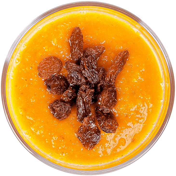 Slimming smoothie with dried apricots, orange, carrot and acai berries