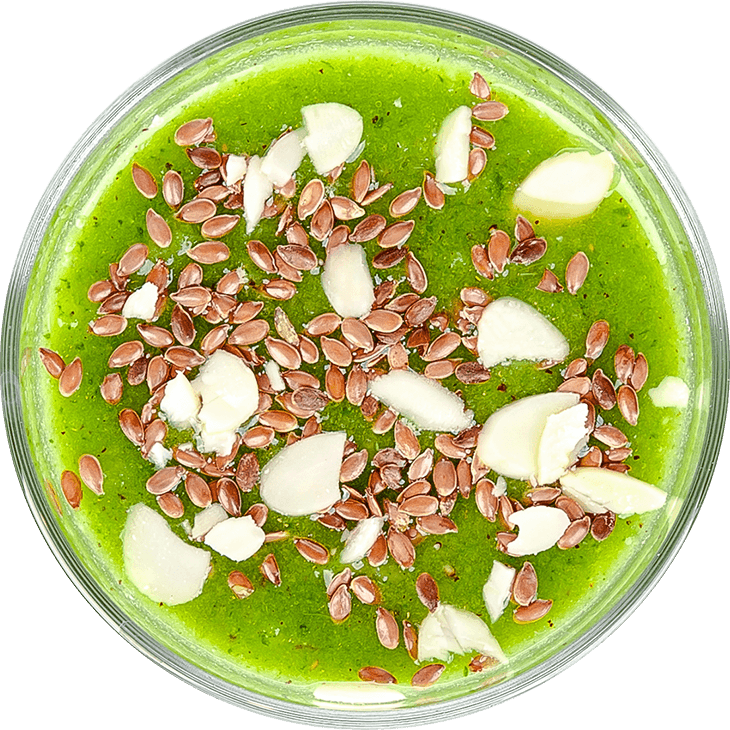 Smoothie with kale, kiwi and apple