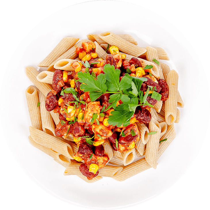 Mexican pasta with turkey