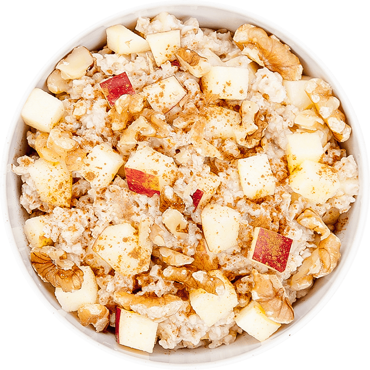 Oat flakes with apple and walnuts