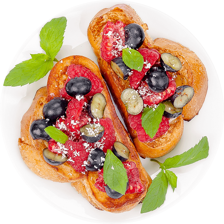 French toasts with fruit