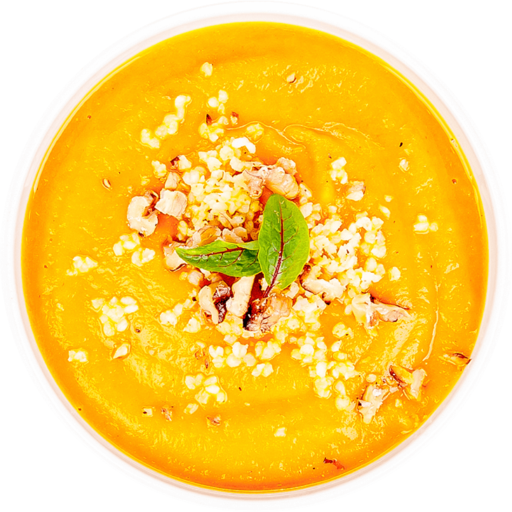 Carrot cream soup with millet