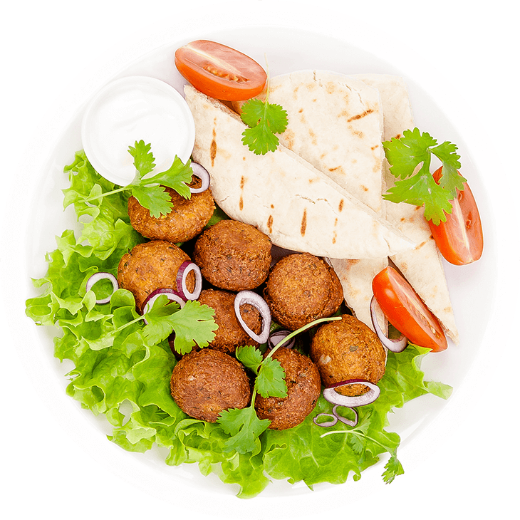 Pita bread with falafel